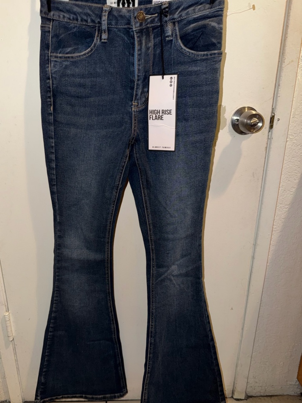 Almost Famous High-Rise Flare Jeans - Dark Blue